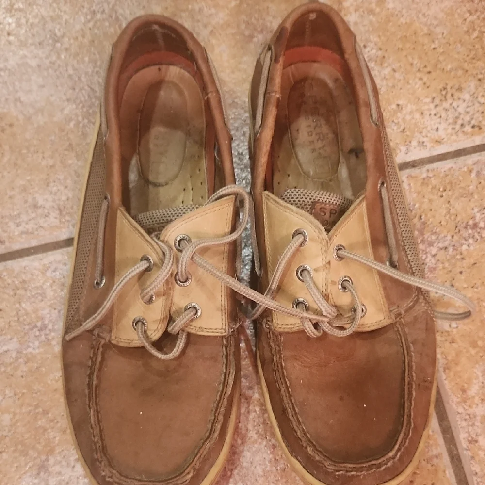 Sperry Men's Brown Leather Boat Shoes Size 12 Great Condition